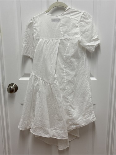 ALL SAINTS CRISP WHITE 100% COTTON Dress /TOP Side Pockets Asymmetric SZ 6 - Picture 4 of 8