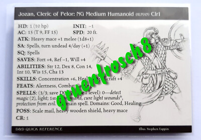  JOZAN, CLERIC OF PELOR  14 U  HARBINGER 2003  D&D MINIS GAMES CARD DDM WIZARDS