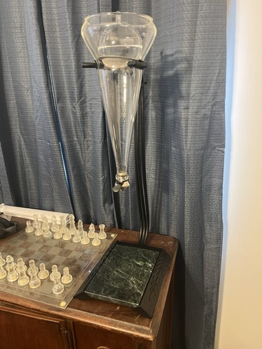 Modern Luxury Kyoto-Style Cold Brew Coffee Tower - Marble and Iron - 27” Tall