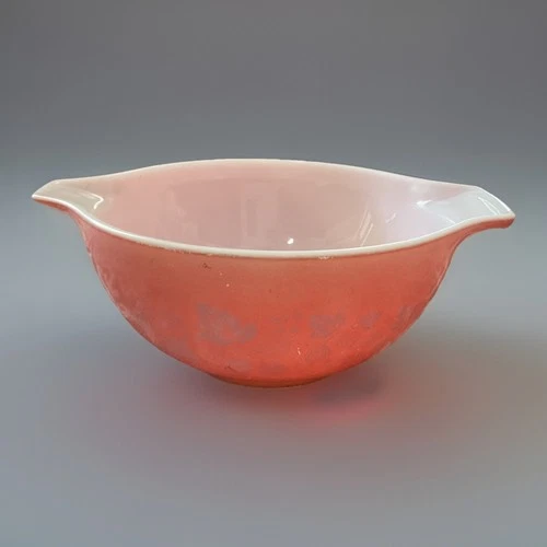 VTG Pyrex 1 1/2 Quart Pink & White Floral Mixing Bowl