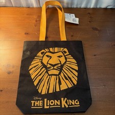 New The Lion King Broadway Musical Open Top Reusable Black and Yellow Tote Bag
