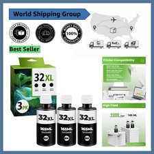 32XL 3-Pack Black Ink Refills, 165ML - 9,000 Pages, Compatible with Smart Tank