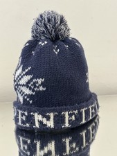 PENFIELD  Bobble Hat Unisex One Size Navy & White Knit SNOW FLAKE