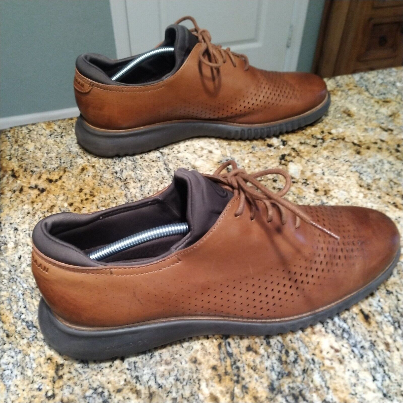 SAOLA Oxford Cole Haan uomo 2.ZeroGrand foderato laser punta alare marrone C25351 taglia 12M us intime ottimeioni