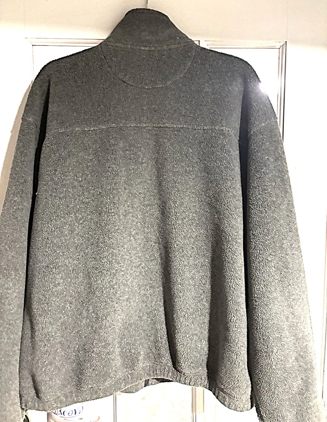 Lands End Men XL Gray Fleece Full Zip Jacket Soft Mock Neck - product detail image 3