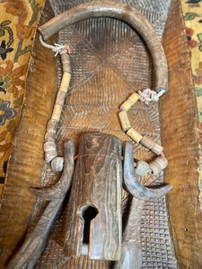 Antique Thai Thailand Wood Cow Bell Chime