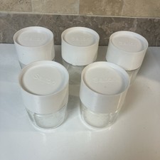 5 Salton Yogurt Maker Clear Glass Jars Cups G...
