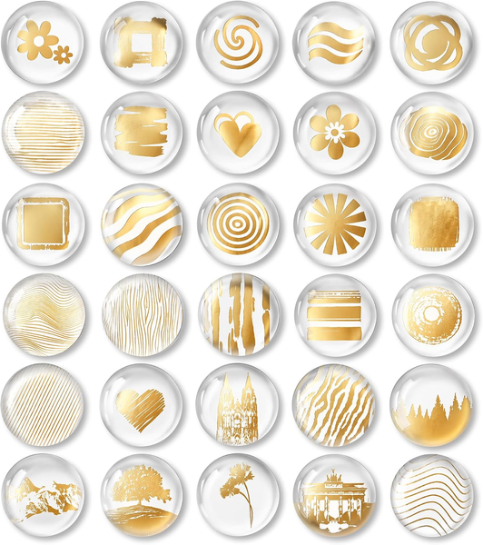 30 StüCk Magnete KüHlschrank - Gold KüHlschrankmagnete - 3D KüHlschrank Magnete-image