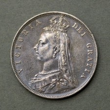 1892 Queen Victoria  Half Crown – Dark Tone – British Silver Coin