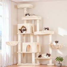 Hey- Cat Tree Tower, Scratching Posts with a Extended Part, Wide