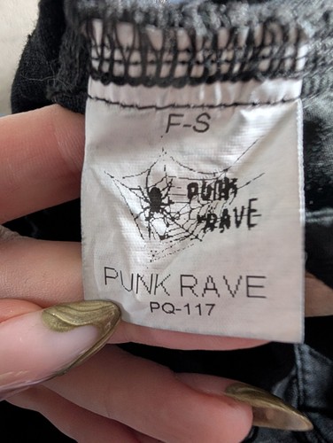 Punk Rave Denim Mini Dress Size Small Black Button Up Waistcoat Skirt - Picture 20 of 21