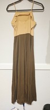 Vintage 70s Brown Maxi Dress  Matching Overlay Set Women's Size 11