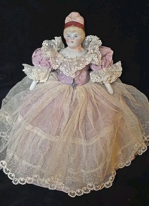 Antique Parian Porcelain Bisque Maiden Lady 12" Figurine as found