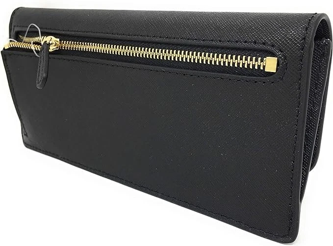 Carteira de Couro Saffiano Preta Nova com etiquetas Michael Kors Jet Set Viagem Plana - Imagem 3 de 4