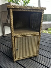 Vintage Gold Lusty Lloyd Loom Bedside Cabinet / Cupboard