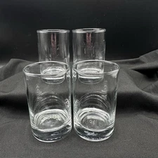 Set Of 4 Libbey Heavy Base Small Juice Glasses 5oz Clear Straight Tumblers 1990s