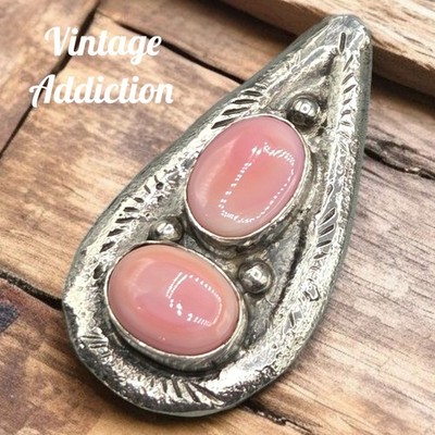 Navajo Jude Candelaria Sterling Queen Conch Sheppards Hook Pendant