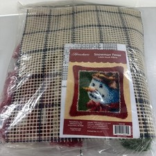 Herrschners Latch Hook Pillow Kit Snowman Fever 558135
