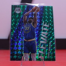 2020-21 Panini Mosaic - James Wiseman #5 Elevate Insert Green Mosaic RC Rookie