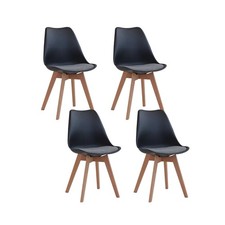 GrandCA HOME Set di 4 Sedie da Pranzo con Gamba in Faggio Massello Design Retrò