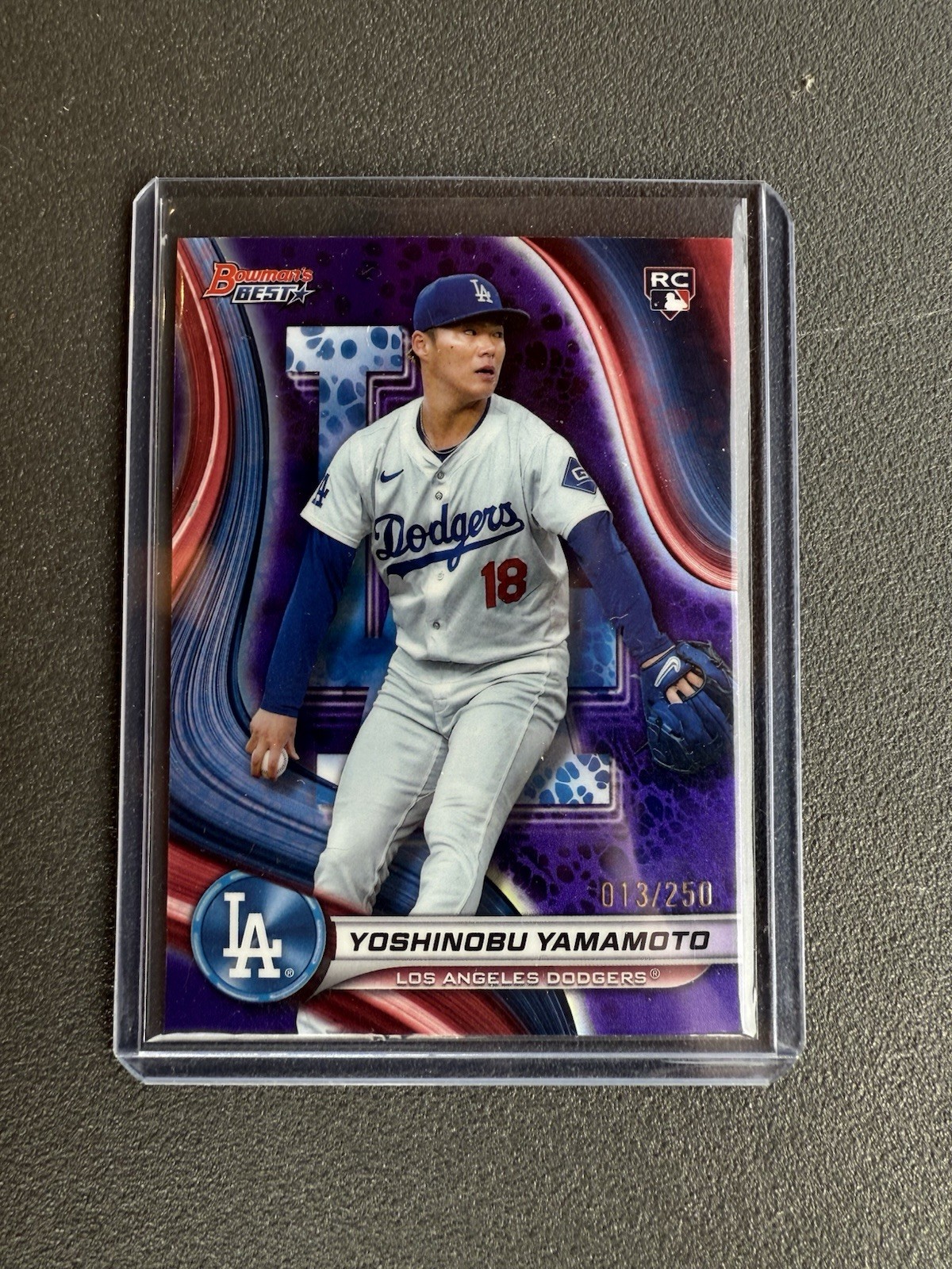 2024 Bowman's Best - Yoshinobu Yamamoto Purple Mojo Refractor /250 - WS MVP RC