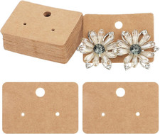100 Pcs Earring Display Cards, Hanging Earring Kraft Paper Tags for Jewelry Disp