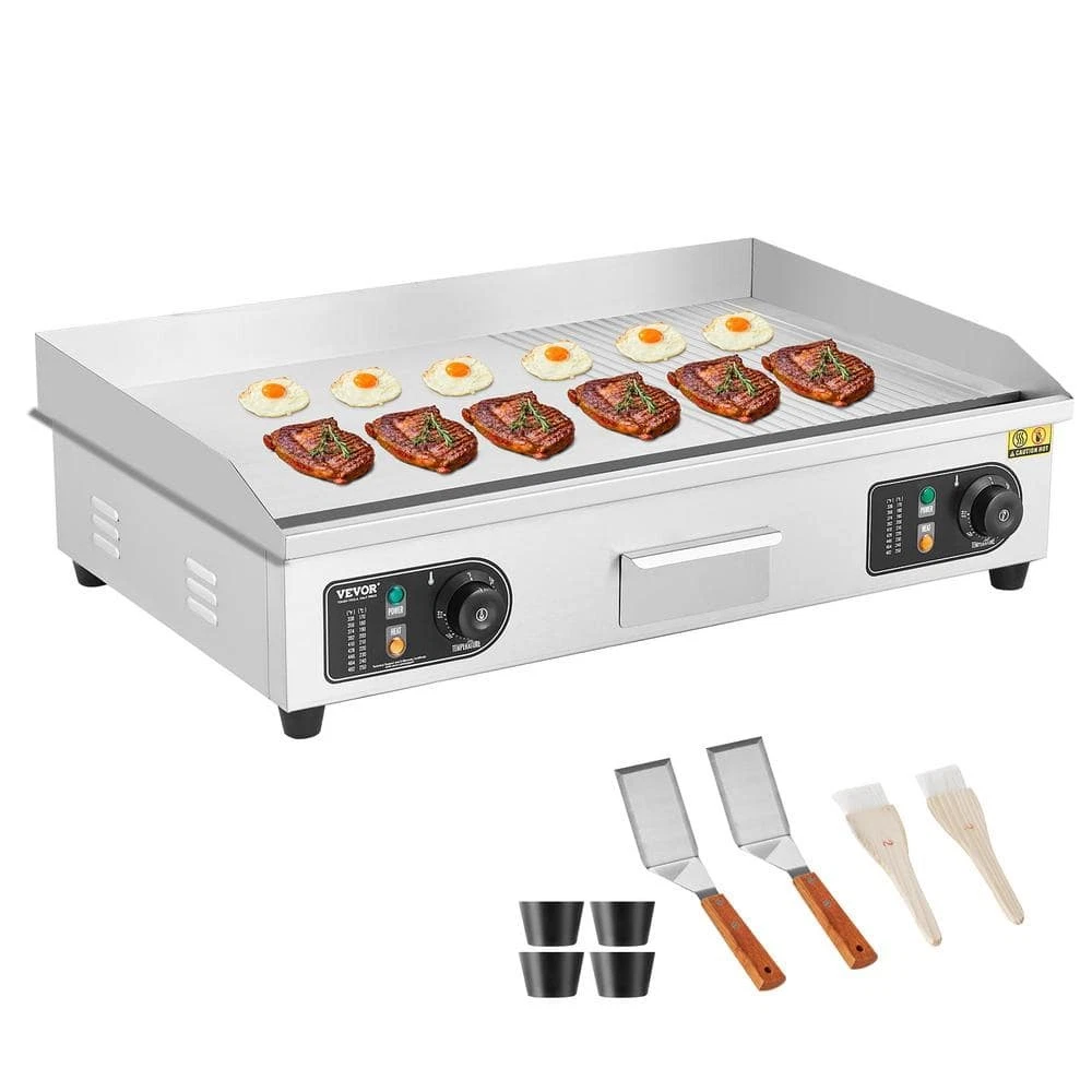 VEVOR 2800W Commercial Electric Griddle 29 in Stainless Steel Countertop Grill