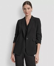 DKNY Ruched Sleeve One Button Blazer Size 8P NWT 139