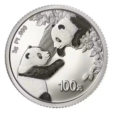 China 2023 100 Yuan 3 Gram Platinum Panda Proof Coin (Box and COA)
