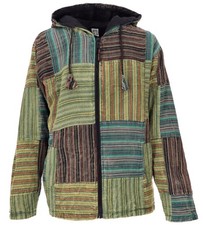 Goa Jacke, Unisex Patchwork Jacke - grün 