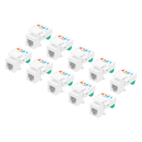 10 Pack RJ11 Cat 3 Telephone Jacks with Screw Terminal to RJ11 6P4C Female White - Photo 1/6