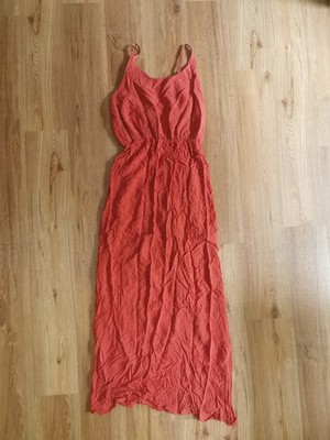 VERO MODA Langes Kleid Orange Rot Gr.  S