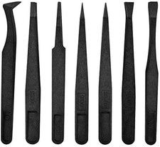 Plastic Precision Tweezers 7pc Anti Static Set