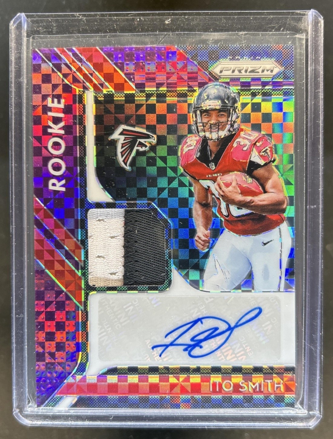 Ito Smith Panini Prizm Rookie Patch Autographs #RPAIS Purple Power