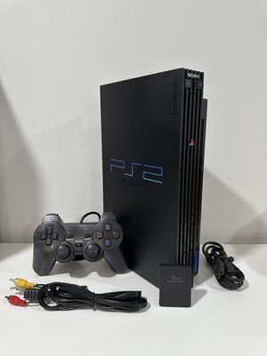 Sony PlayStation 2 Original Black Console PS2 Bundle Mem card/Cables/control