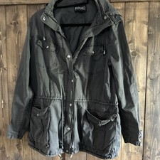 Olive Green David Buffalo Front Cotton Sleeve Jacket Size 1 Medium