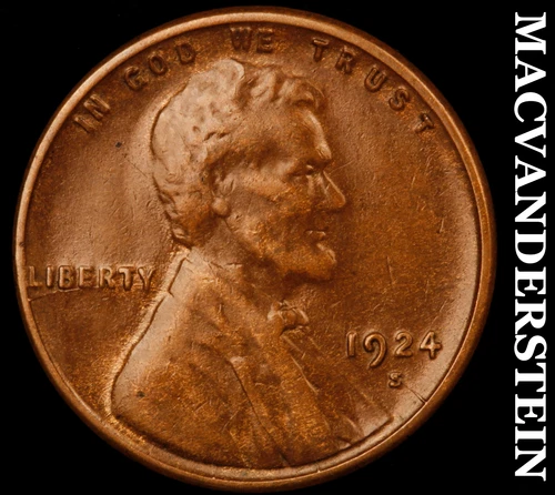 1924-S Lincoln Wheat Cent- Extra Fine Semi Key Better Date #i7141