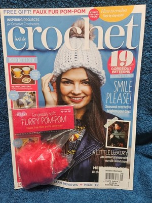 Inside Crochet Magazine Issue 75 19 Patterns + Faux Fur Pom Pom Crochet UK