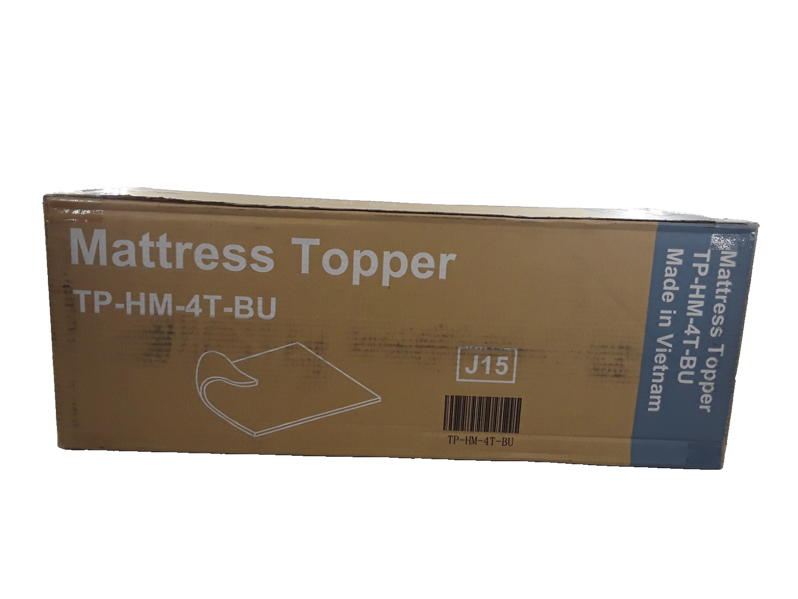 Queen 4-Inch Memory Foam Mattress Topper Blue