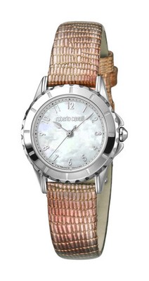 Roberto Cavalli Women's RV1L049L0016 MOP Dial Pink Leather Wristwatch