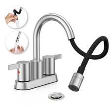 Brushed Nickel Utility Sink Faucet With Sprayers,Laundry Faucets with Sprayer 3