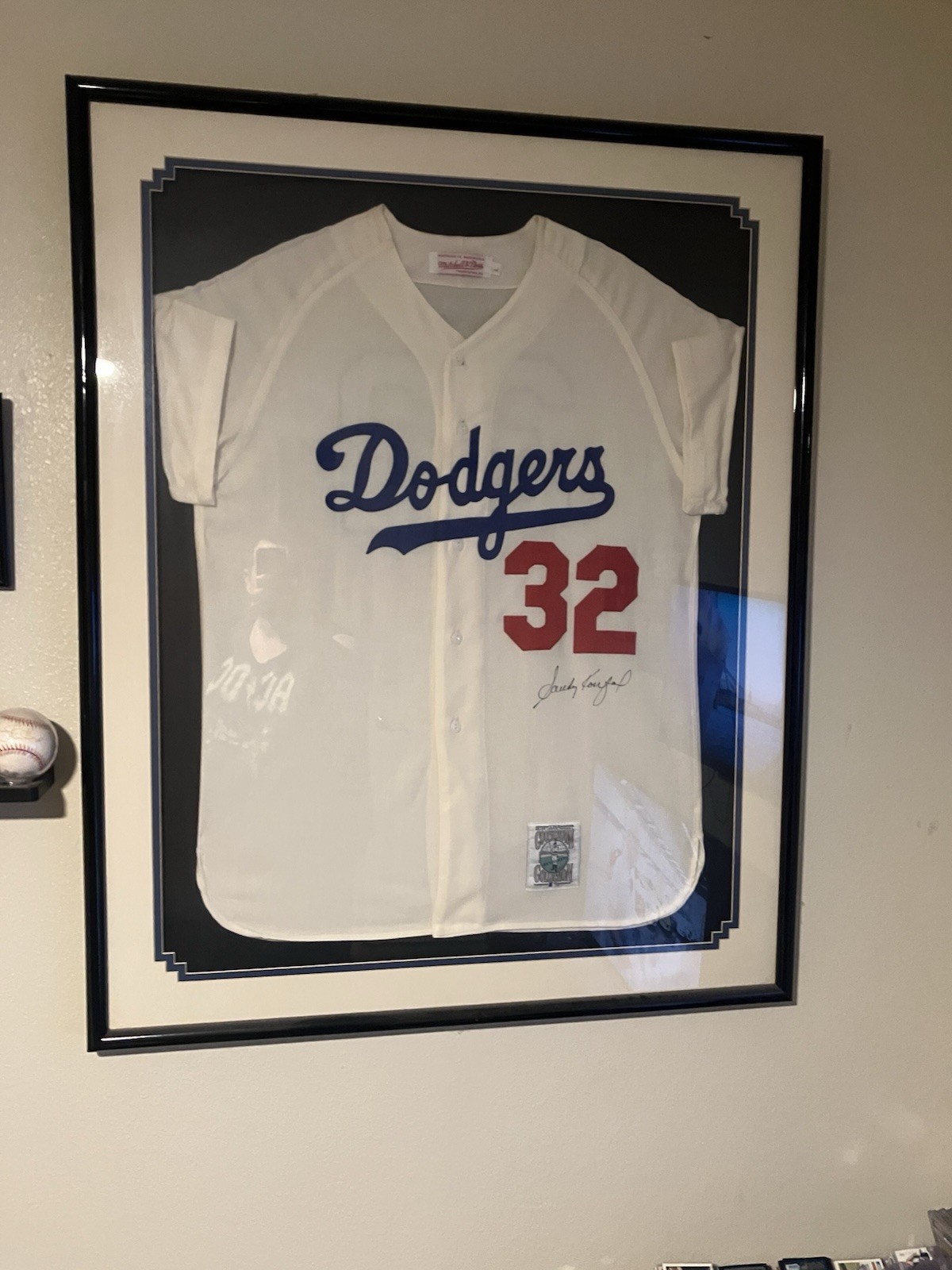 Sandy Koufax Autographed Signed Brooklyn Dodgers #32 - 1955 FRAMED JERSEY w/JSA Cert 