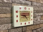 VTG GE FIRESTONE TIRES OLD GAS STATION OIL DEALER ADVERTISING WALL CLOCK SIGN