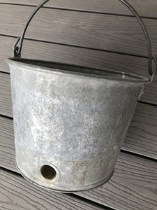 Vintage Calf Weaning Bucket with Handle and Hook for Calf Feeding