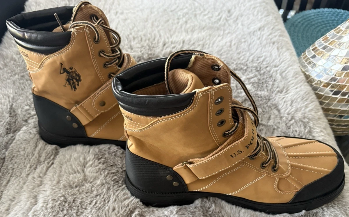 U.S. Polo Assn. Men\'s Tan and Black Lace-Up High-Top Boots New U.S. Polo Assn. Men main image 4