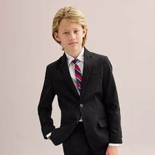 Boys IZOD Blazer Suit Jacket-8-Black-NWT