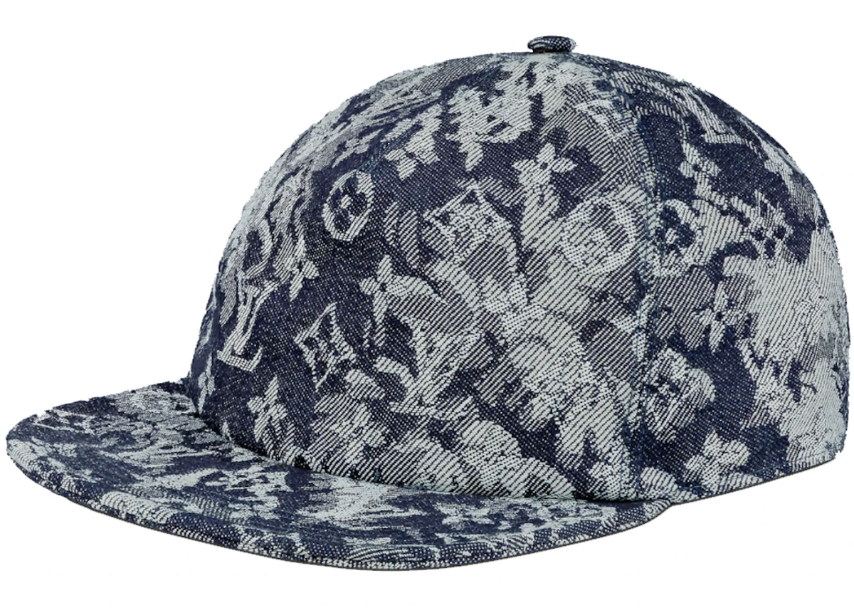 Louis Vuitton Monogram Tapestry Blue Grey LV Logo Sun Cap Baseball