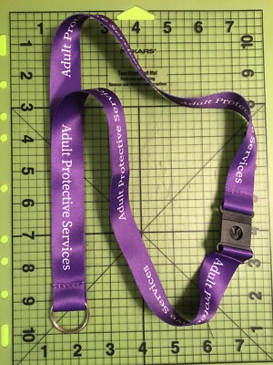 Purple Satin Lanyard APS Logo, Quick Release with Compression Keyring, ID & Keys