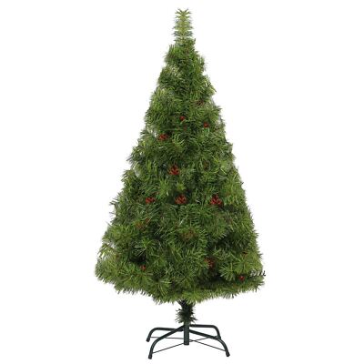 7 Fuß buschig grün Weihnachtsbaum Beeren Felsbrocken Kiefer Weihnachtsdekoration Wohndeko