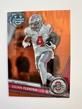 Julian Fleming 2023 Bowman Chrome ROOKIE RC ORANGE SHIMMER REFRACTOR SSP OSU /25